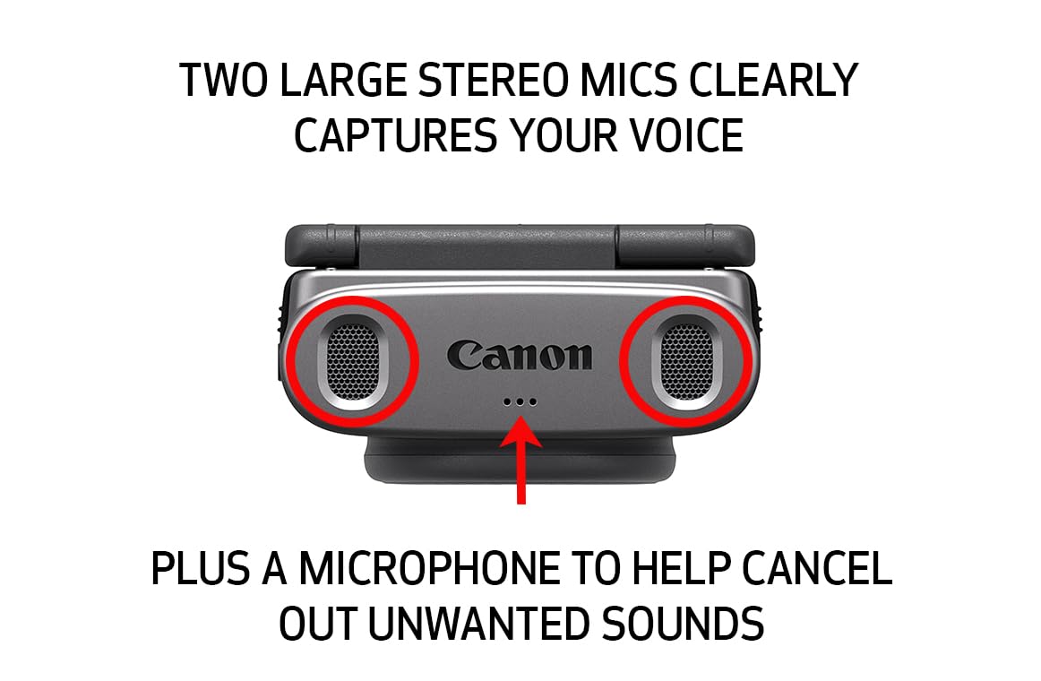 Canon PowerShot V10 Camera, Content Creator Compact Vlogging Camera, Fixed 19mm Wide Angle Lens, 4K Video, Face Detection, Built in Microphone, Live Streaming, Built in Stand, Black